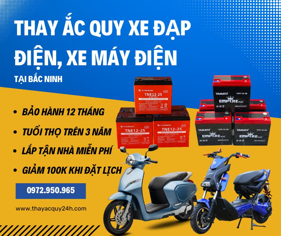 Thay ắc quy xe điện tại Bắc Ninh, Hà Nội