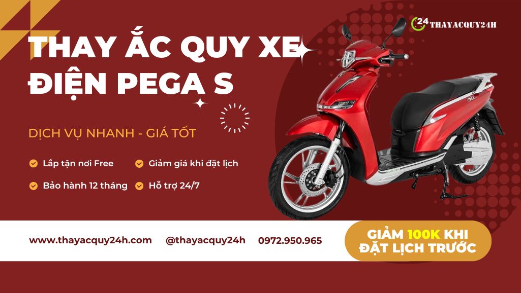 Thay ắc quy cho xe máy điện Pega S