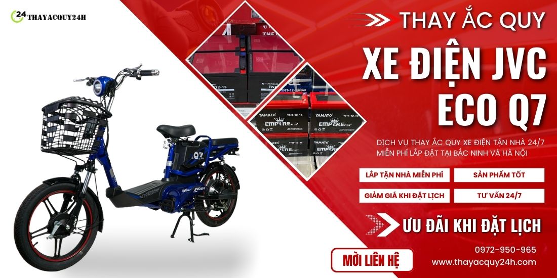 Thay ắc quy xe đạp điện JVC Eco Q7