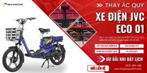 Thay ắc quy xe đạp điện JVC Eco 01