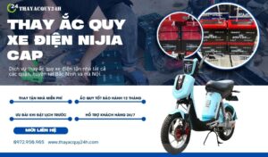 Thay ắc quy xe đạp điện Nijia Cap