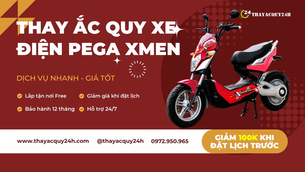 Thay ắc quy xe máy điện Pega Xmen