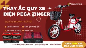 Thay ắc quy cho xe đạp điện Pega Zinger