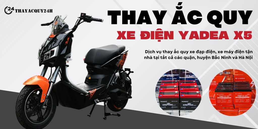 Thay ắc quy xe máy điện Yadea X5