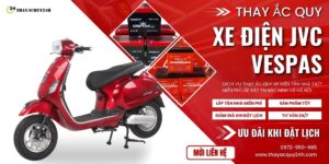 Thay ắc quy xe máy điện JVC Vespas