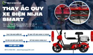 Thay ắc quy xe đạp điện Nijia Smart