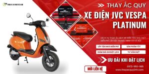 Thay ắc quy xe máy điện JVC Vespa Platinum