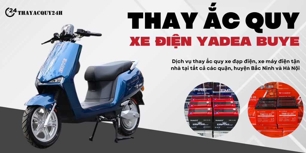 Thay ắc quy xe máy điện Yadea Buye