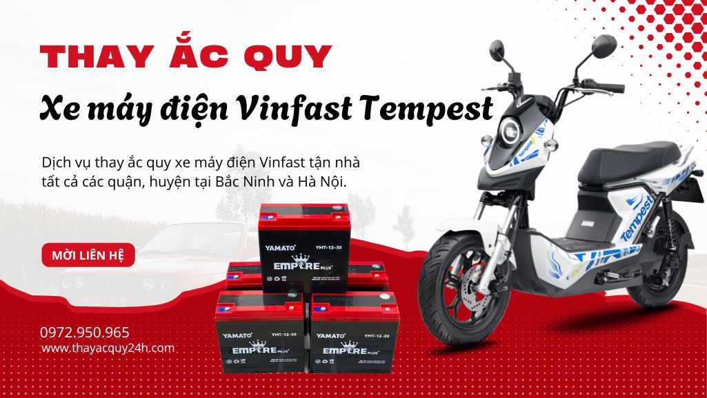 Thay ắc quy xe máy điện Vinfast Tempest