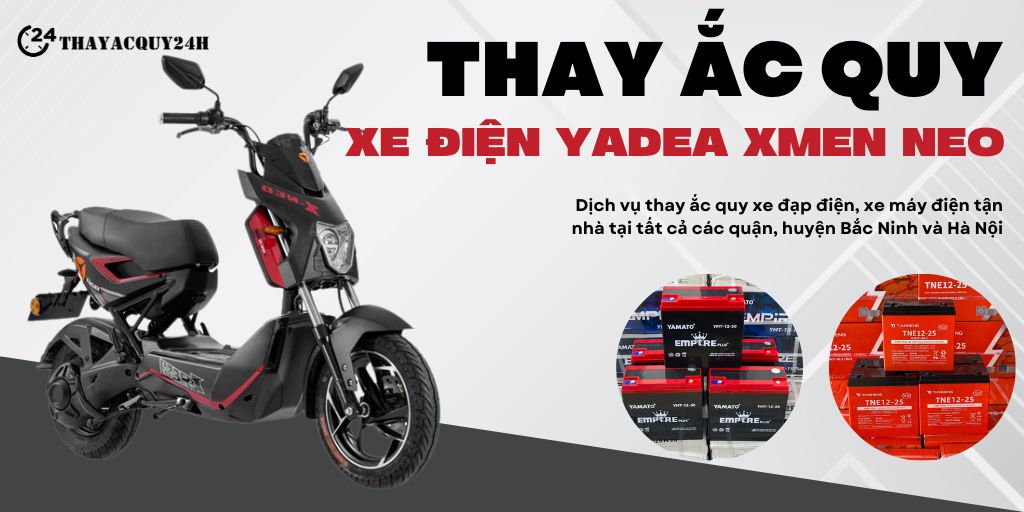 Thay ắc quy xe máy điện Yadea Xmen Neo